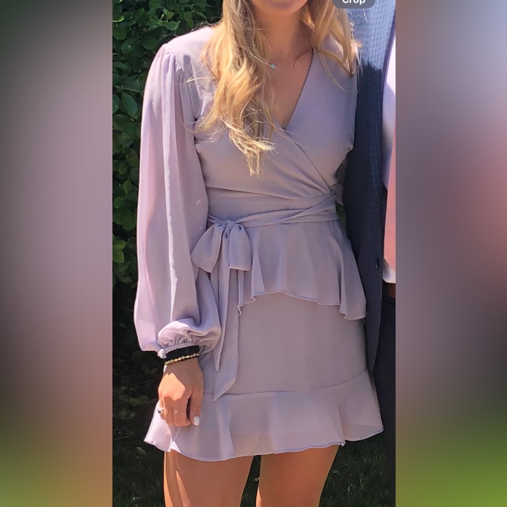 Purple Short long sleeve dress